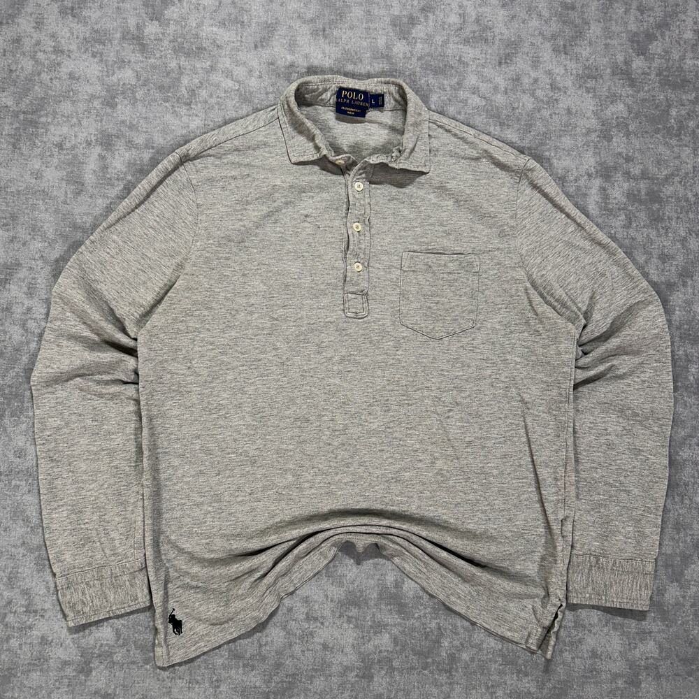 Polo Ralph Lauren Featherweight Mesh collared henley long sleeve mens Large